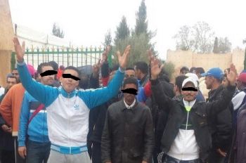 شباب من مكناس يحتجون على عدم تشغيلهم كحراس أمن بالمعرض الدولي للفلاحة (صور)