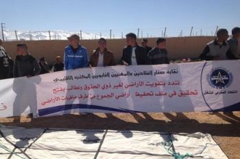 اعتصام أزيد من 100 فلاح بإقليم ميدلت احتجاجا على نهب أراضي الجموع