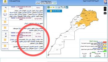 نشرة إنذارية تتوقع أمطار قوية بمكناس ورياح قوية وتساقطات ثلجية بهذه الأقاليم
